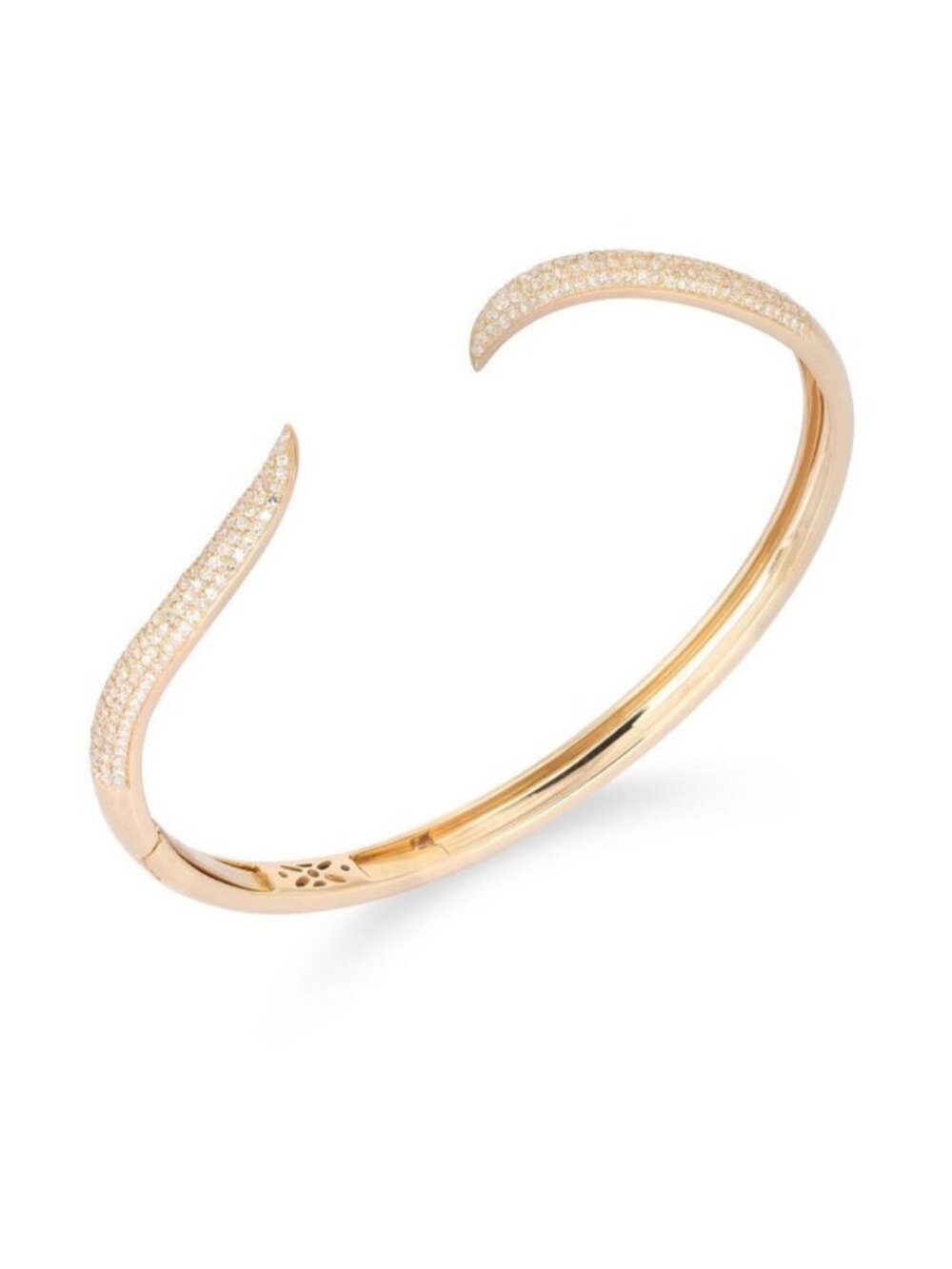 Crescent Bliss 14K (or 18k upon request) Yellow Gold Diamond Bangle Bracelet